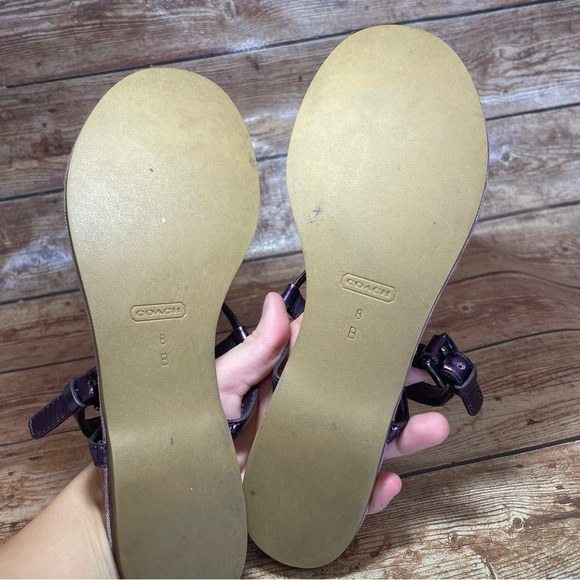 Coach Women’s Metallic Purple Thong Sandals size 8 - Picture 11 of 12